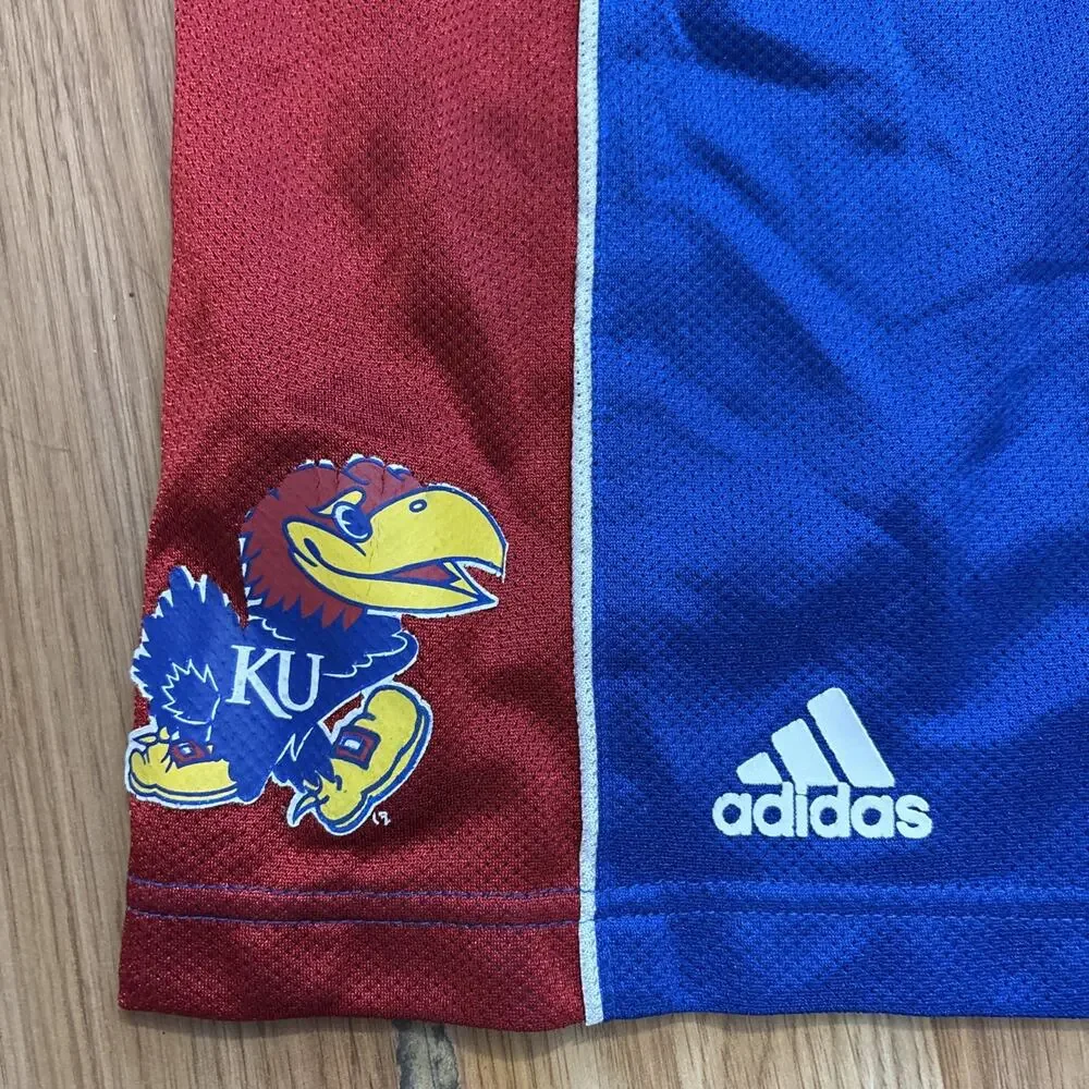 Kansas Jayhawks USA Shorts Mens XL NCAA Basketball Adidas KU Jayhawk